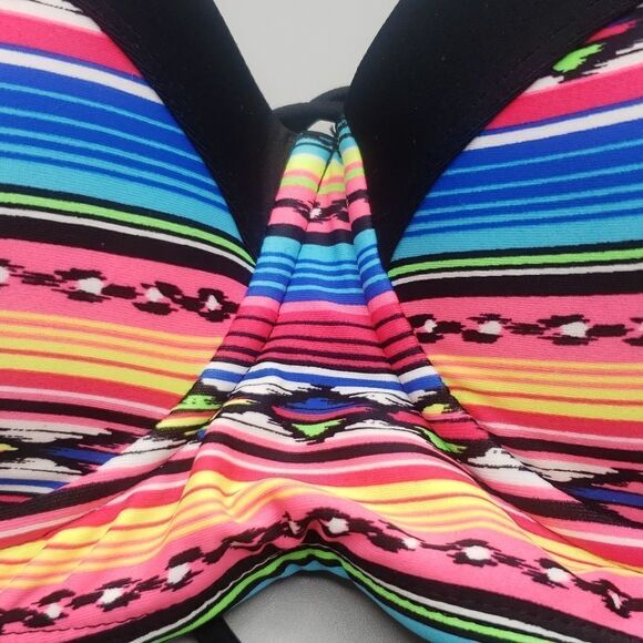 Joe Boxer Large Underwire Padded Bandeau Bikini Top - Picture 3 of 12